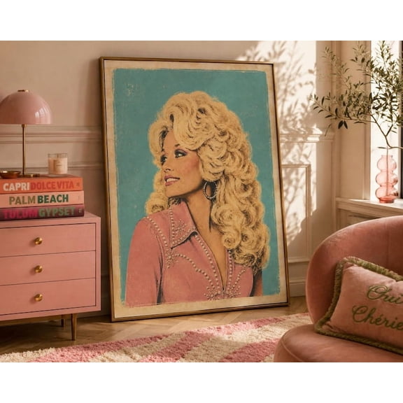 Dolly 70s Vintage Country Music Retro Wall Art Unframed Poster