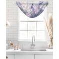 thumbnail image 4 of Waterfall Valances for Windows, Lavender Kitchen Sheer Valance Curtains, Pastoral Pastel Purple Pink Wildflower Rod Pocket Elegant Swag Valances for Living Room Bedroom, 47.2"x38.5", 1 Panel, 4 of 8