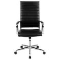 thumbnail image 6 of Emma + Oliver High Back Black LeatherSoft Ribbed Executive Swivel Office Chair - Desk Chair, 6 of 13