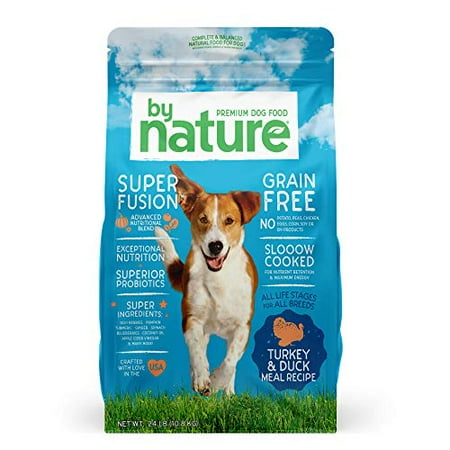 BBD:07/JAN/2025 By Nature Pet Foods Grain Free Dog Food Made in USA [Grain Free Dry Dog Food with Superfood Ingredients for Food Sensitivities and Immune Health]  Turkey & Duck Meal Recipe  24 lb. Bag  Brown (77062)