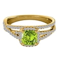 thumbnail image 2 of Aonejewelry 0.90 Ct. Ttw Diamond and Cushion Shaped Peridot Ring in 10K Yellow Gold, 2 of 4