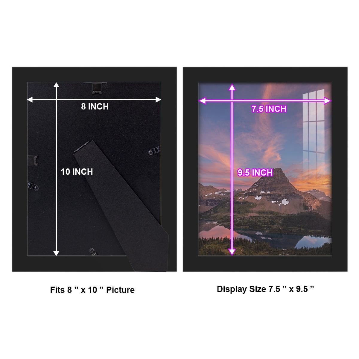 Modern 8 in. x 10 in. Black Picture Frame (Set of 4)
