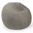 thumbnail image 3 of Jaxx Saxx Shearling Faux-Lamb 4 Ft Large Round Bean Bag, Smoke, 3 of 4