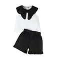 thumbnail image 3 of Bobifish Toddler Girls Outfit Sets Sleeveless Bowknot Vest Ruffle Hem Shorts Outfits Holiday Vacation Children Girls Sets, 3 of 8