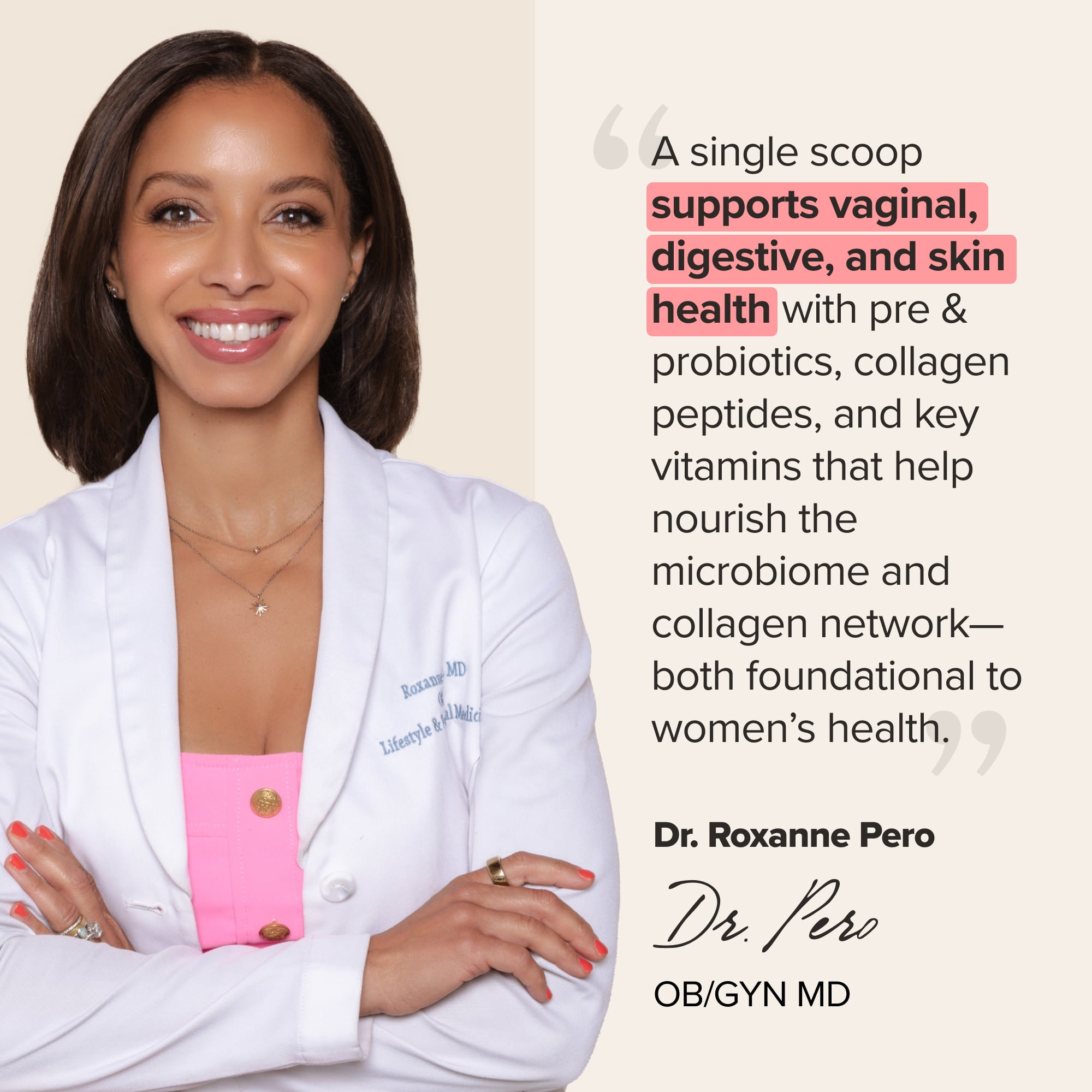 O Positiv URO Probiotic + Collagen Peptides Powder for Vaginal, Skin & Gut Health, 20 Servings