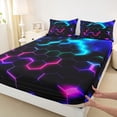 thumbnail image 3 of Castle Fairy Geometric Honeycomb Boy Twin Sheet Sets 3pcs,Abstract Gradient Hexagon Twin Fitted Sheet Microfiber,Video Game Breathable Flat Sheet,Breathable Home Decor, 3 of 7