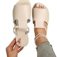 thumbnail image 2 of Women's Casual Flat Slippers, Summer Comfortable Slip on Sandals for Women Casual Hollow Out Non Slip Sandals for Weddings, Beach, 42, 2 of 4