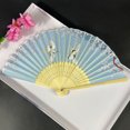 thumbnail image 2 of Lohuatrd Chinese Style Folding Fan Exquisite Pattern Tassel Design Ultralight Portable Decorative Hand Held Fan Cosplay Party Props, 2 of 8