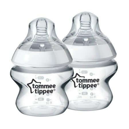 Tommee Tippee Closer to Nature Baby Bottle | Breast-Like Nipple with Anti-Colic Valve, BPA-free – 5-ounce, 2 Count
