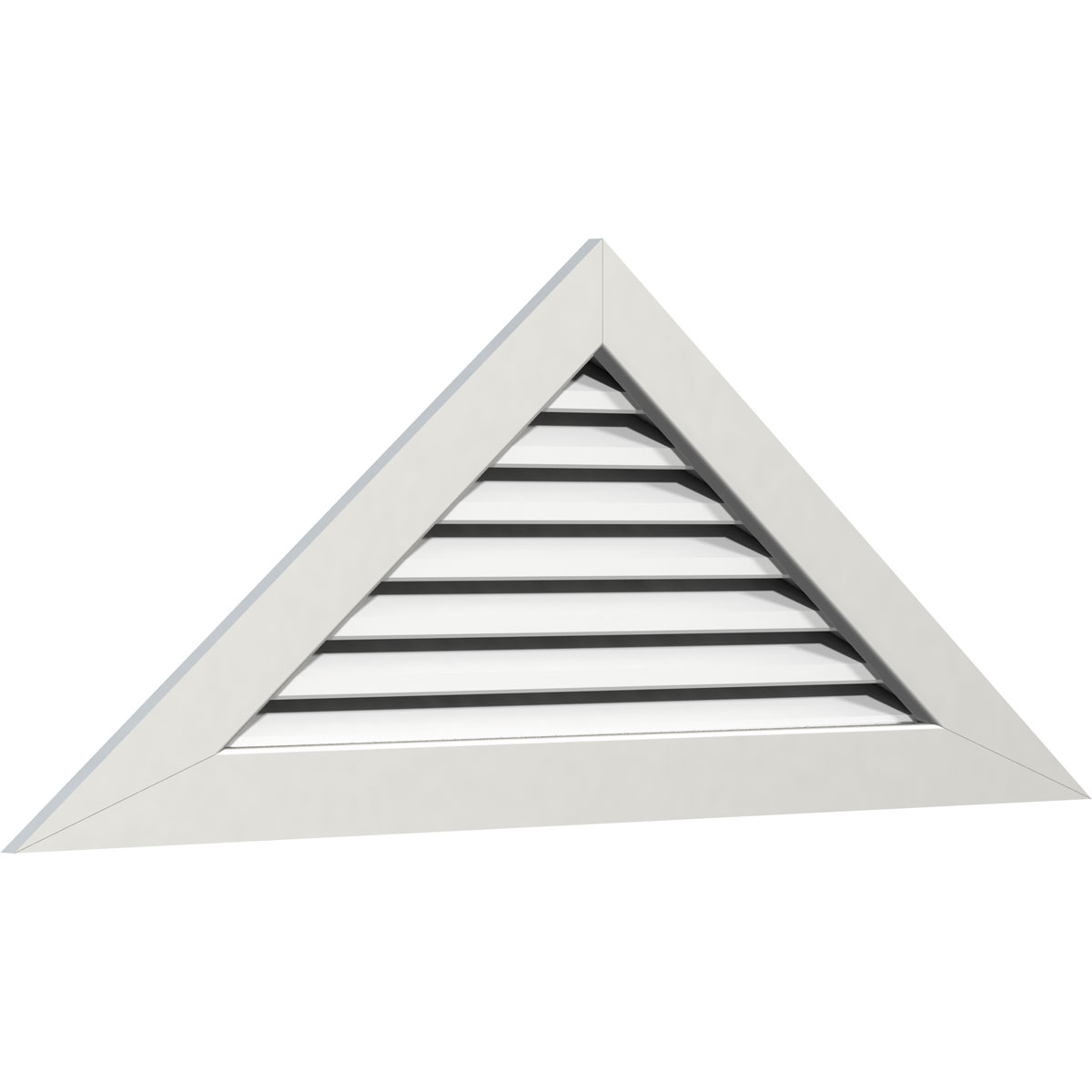 Ekena Millwork 44"W x 14 5/8"H Triangle Gable Vent (60 1/2"W x 20 1/8"H Frame Size) 8/12 Pitch Functional, PVC Gable Vent with 1" x 4" Flat Trim Frame - image 2 of 14