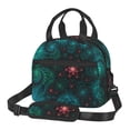 thumbnail image 1 of DouZhe Lunch Bags for Women and Men, Green Spiral Mandela Prints Reusable Portable Insulated Cooler Waterproof Lunch Tote Bag for Travel Work School Picnic, 1 of 7