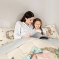 thumbnail image 5 of Catabedysis Personalized Letter Gifts 7-Piece King Bedding,Cute Bowknot Alphabet Q King Bed in a Bag,Light Gray Reversible For Girls, 5 of 7
