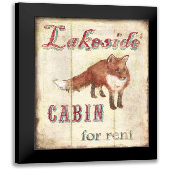 Jones, Catherine 12x14 Black Modern Framed Museum Art Print Titled - Lakeside Cabin