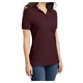 thumbnail image 4 of Yellow Rooster Women's Core Blend Pique Polo Athletic Maroon 3XL, 4 of 6