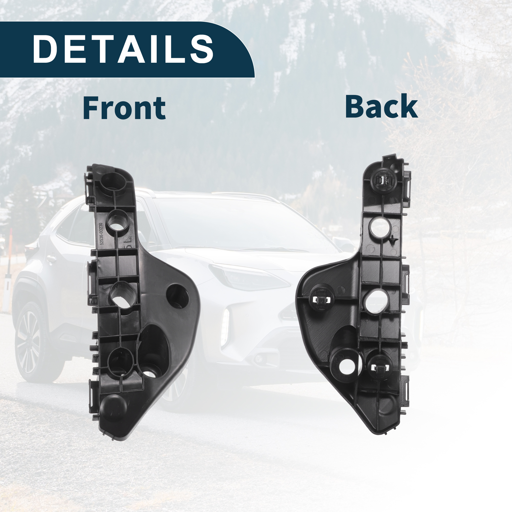 Toyota Front, Passenger Side Bumper Bracket-Steel, Replacement 3966
