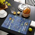 thumbnail image 3 of Botanical Blue Placemats Set of 8, Vintage Flower Butterfly Abstract Bird Placemats for Dining Table, Place Mats for Kitchen Tabletop, Waterproof Wipeable Dining Table Mats Set, 3 of 9