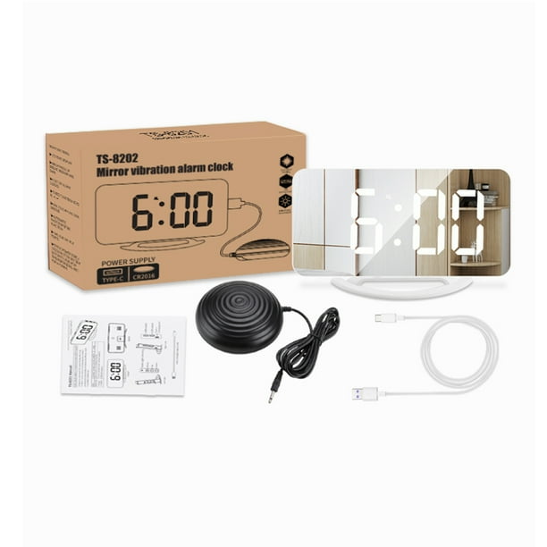 Gehofer Alarm Clock for Heavy Sleepers Vibrating Alarm Clock with USB