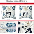 thumbnail image 2 of Christmas Joy Throw Pillow Cover Case Joy Snowflakes Throw Pillows Set of 2 Super Soft Pillow Covers 18x18 Inches Farmhouse Home Decor for Living Room Bedroom Sofa Couch Cushion Cover, 2 of 6
