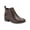 Dark Brown Smooth, variant on SUN STONE Womens Gray Comfort Goring Cadee Round Toe Block Heel Zip-Up Booties 8.5 M