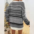 thumbnail image 4 of Vestido de suéter suelto con estampado de copos de nieve de manga larga clásico con cuello en O informal a la moda para mujer Pompotops hdfakjf578, 4 of 7