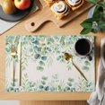 thumbnail image 2 of Placemats 1 Pack, Eucalyptus Leaves Woven Placemat, Linen Place Mats for Kitchen/Dining Tables, Sage Green Summer Botanical Washable Table Mats for Party, 2 of 8