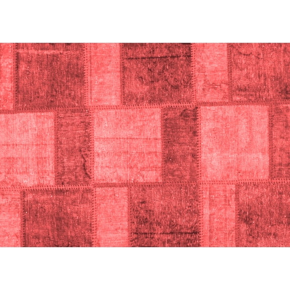 Ahgly Company Indoor Rectangle Patchwork Red Transitional Area Rugs, 2' x 4'