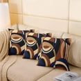 thumbnail image 5 of Blue Brown Black Square Cushion Covers Set of 4 Set 18 x 18-Inch Stripes Reversible Throw Pillow Covers for Kids Decor Abstract Geometric Pillow Covers Home Decor Modern Striped Art Vintage, 5 of 6