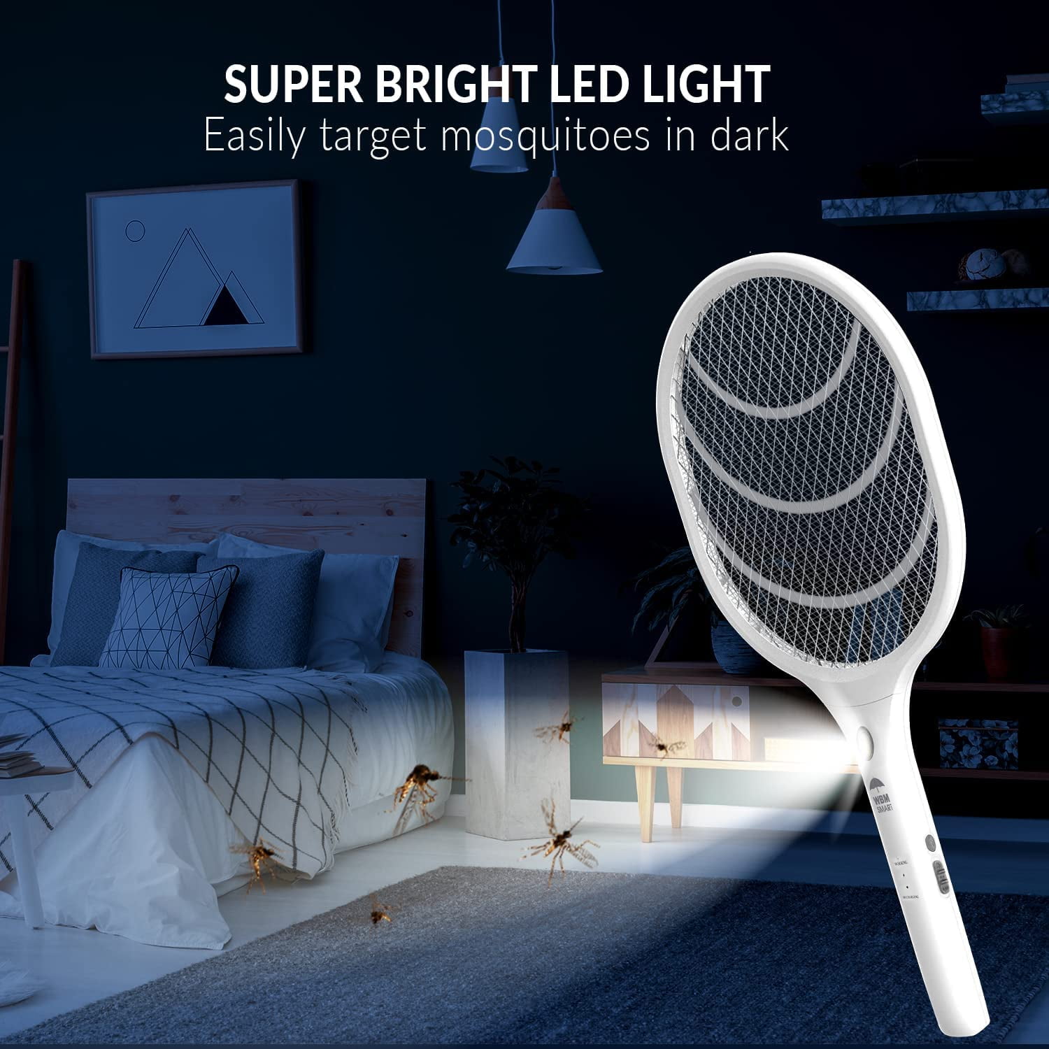 WBM Portable Handheld Insect Killer Fly Swatter Racket for Indoor and Outdoor, Pack of 2