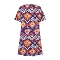 thumbnail image 4 of Offre Limitée Iumwxz Robe à Manches Courtes Col Rond pour Femmes Tendance Ligne A Décontractée Plissée Robe Courte Imprimé Floral Robes d'Été Décontractées pour Femmes Robe Douce et Confortable pour les Vacances, 4 of 7