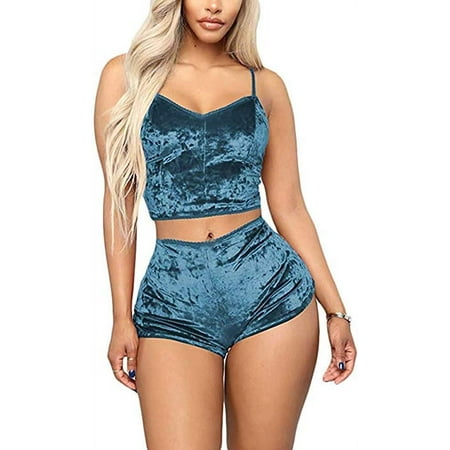 

Women Lady Sexy Lingerie Velvet Pajamas Sleepwear Set Loungewear Nightgown