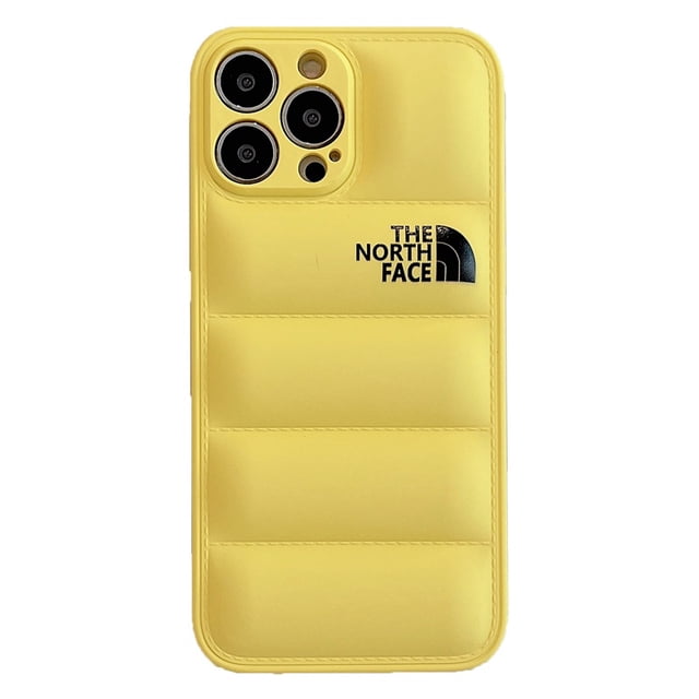 Funda Ondulada De Silicona Líquida 3D The North Face Para iPhone 14 13 12 11 Pro Max 14Plus Moda popular Marca Esponjosa Forma De Chamarra De Pluma squar LZIJ