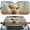Lovely White Highland Cow Flower, variant on Uorisanigo Car Sunshade Foldable Funny Dog Cat Animal Driving Washable Automotive Windshield Sunshades Reflective Sun Visor Easy to Install Interior Protector Vehicle Cooler for Cars, SUVs, Trucks