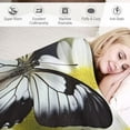 thumbnail image 3 of Chilfamy Butterfly White Flower Yellow Centers Print Throw Blanket, Flannel, Lightweight Soft Blanket 40x50in, 3 of 6