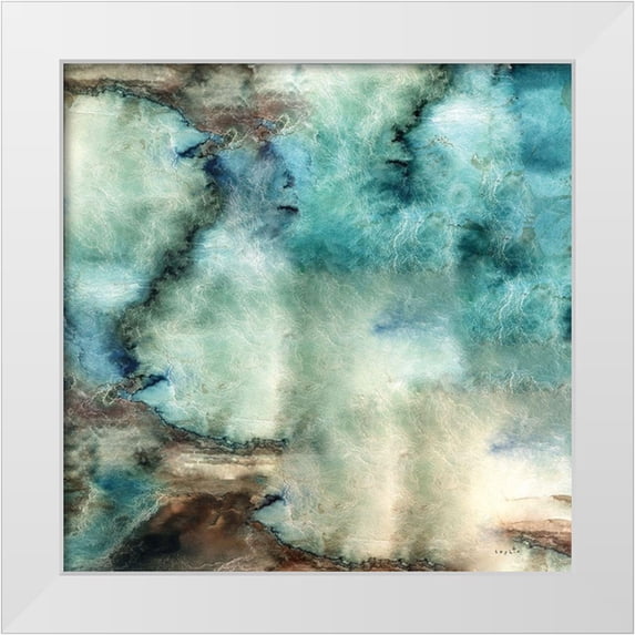 Sophie 6 26x26 White Modern Wood Framed Museum Art Print Titled - Earth Tones I