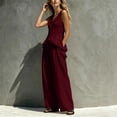 thumbnail image 6 of QATAINLAV Woman Matching Sets Sleeveless Ruffle Hem Tank Top and Wide Leg Pants Two Piece Summer Outfits Wine XL, 6 of 7