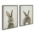 thumbnail image 2 of Kate and Laurel Sylvie Bunny Portrait and Tail on Linen Framed Canvas Wall Art Set by Amy Peterson Art Studio, 2 Piece 18x24 Gray, Decorative Animal Art for Wall, 2 of 9