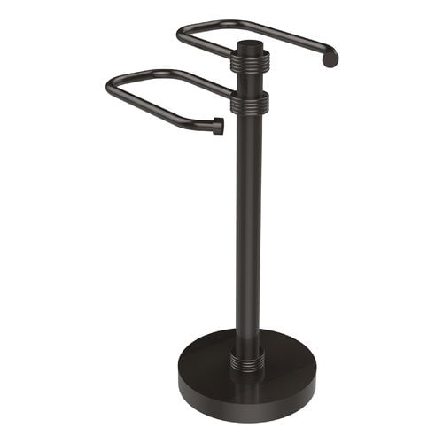 Freestanding Two Arm Guest Towel Valet Oil Rubbed Bronze / Grooved