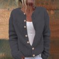 thumbnail image 2 of iOPQO Cardigan Sweaters Winter Cardigan for Women Open Front Cardigan for Women Button Cardigans for Women Knitted Cardigan Womens Cardigan Button Sweaters for Women Dark Gray S, 2 of 8