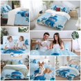 thumbnail image 5 of Cute Snowman Bedding Duvet Cover Set Twin Size 4 Pieces Blue Christmas Snowing Snowflake Ball Bedding Set with Zipper Closure, 1 Comforter Cover 68x86 Inches 1 Flat Sheet & 2 Pillow Cases, 5 of 7