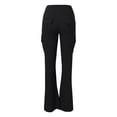 thumbnail image 4 of GEWSEY Women Workout Flare Leggings with Pockets Hidden Scrunch High Waisted Cargo Gym Yoga No Front Seam Leggings (Black, XL), 4 of 5