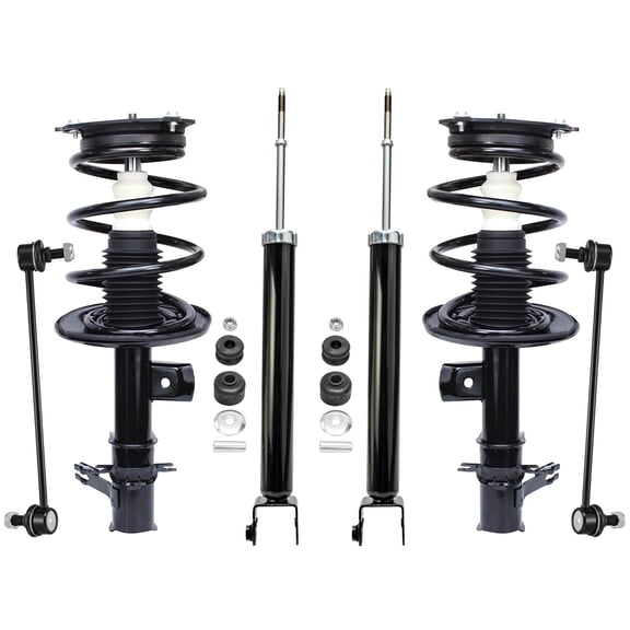 Detroit Axle - 6pc Struts Shocks kit for 2007-2013 Nissan Altima Complete 2 Front Quick Install Ready Struts with Coil Spring Assembly 2 Sway Bar Links   2 Rear Shock Absorbers