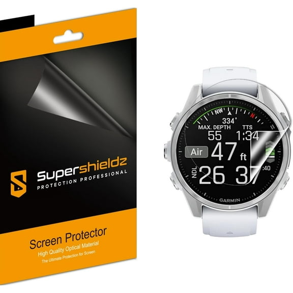 (3 Pack) Supershieldz Designed for Garmin Fenix 8 (43mm) Screen Protector, High Definition Clear Shield (PET)