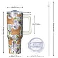 thumbnail image 2 of OBREWU Yorkie Dog and Flower Florals Tumbler with Handle and Lid,Yorkie Dog and Flower Florals 40oz Double Wall Vacuum Insulated Tumbler,Cups Gift for Women and Men, 2 of 7