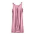 thumbnail image 2 of Antinious Womens Nightdress Plus Size Solid Sleeveless Loose Knee-Length Homewear Sleep Dress,Holiday!Nightgowns for Women,Women Pajama Dress,Pink,XXXXXL, 2 of 5
