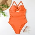 thumbnail image 4 of Sngxgn Women's Swimsuits Ruched Bathing Suit Tummy Control Back Tie(Orange,XL), 4 of 4