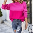 thumbnail image 4 of Jjayotai Women's Oversized Batwing Sweaters, 2024 Fall Outfits Crewneck Colorblock Ribbed Knit Trendy Pullover Tops Hot Pink XL, 4 of 7