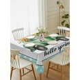 thumbnail image 2 of Hello Spring Rectangle Tablecloth, Easter Flowers Green Truck Floral Blue Plaid Waterproof & StainResistant Tablecloth, Washable Oil-proof Table Cover for Dining/Party/Wedding/Buffet 60x102 In, 2 of 9