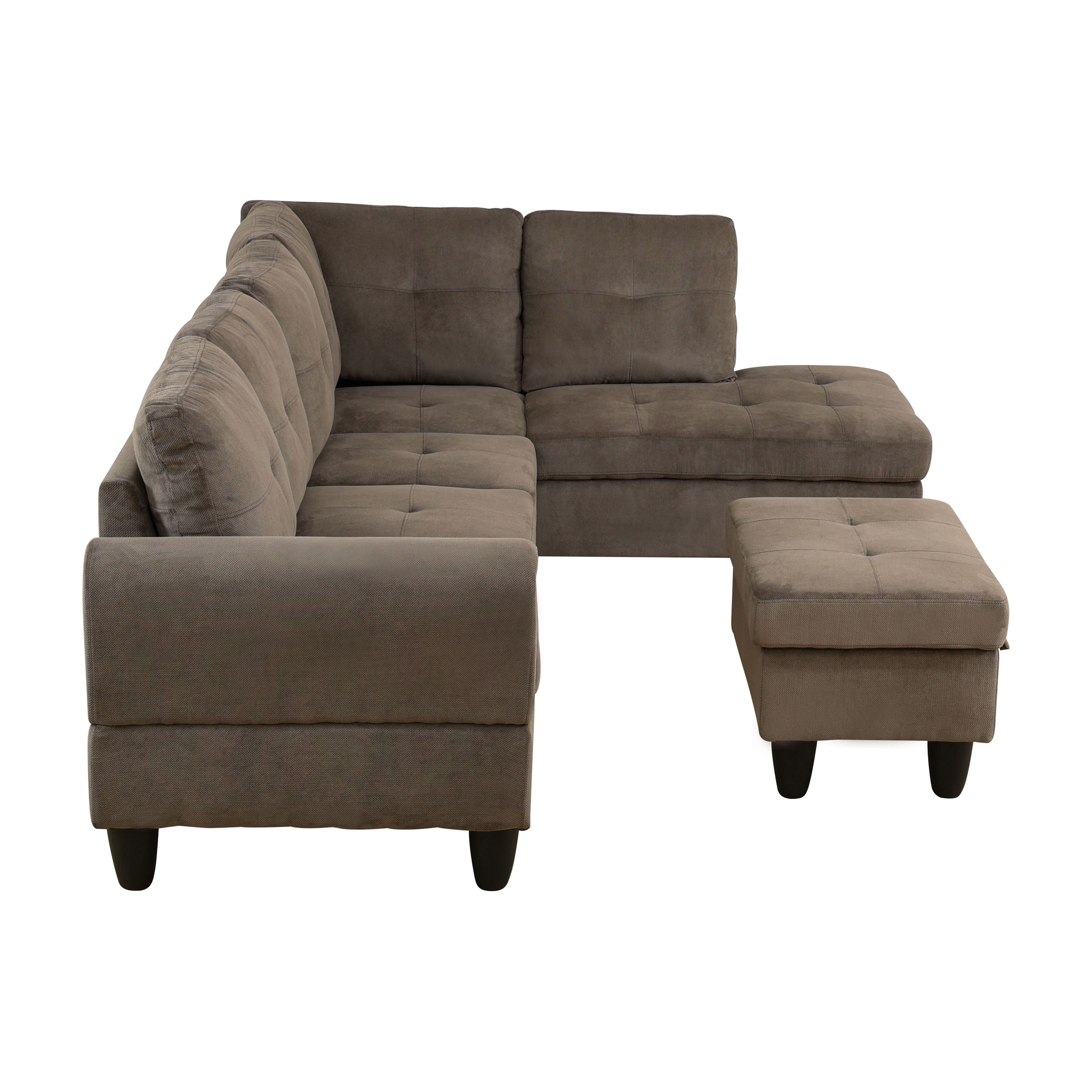 MAYEERTY Brown Modern 3-Piece Couch - Durable Warm-Toned for Everyday Living Room Use