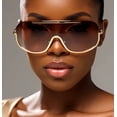 thumbnail image 5 of Oversized Sunglasses For Women Single Lens One Piece Blue Lens Luxury Style, 5 of 9