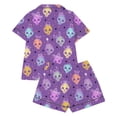 thumbnail image 4 of Afdoent Girls Pajamas Set Halloween Skeleton Print Sleepwear Short Sleeve With Shorts 2Pcs Pajama Sets For Kids Casual Lapel Loungewear Comfortable Holiday Sleepwear 1-2 Years, 4 of 5